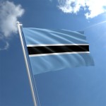 Botswanas flag is blue with a black stripe bordered in white